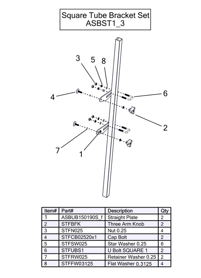 Square Tube Bracket Sets - Image 2